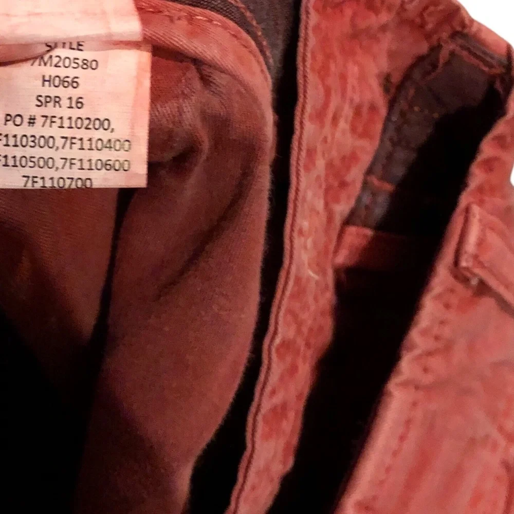 Men's Lucky Brand Red Cotton Faded Wood Grain‎ Button Cargo  Size 31